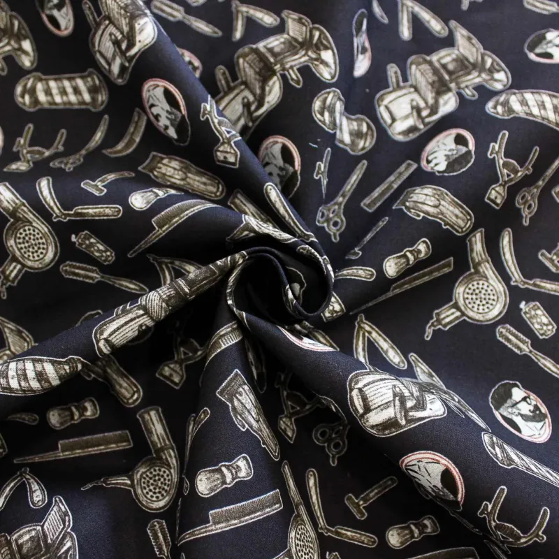 Cotone fantasia Barber shop | IL TESSUTAIO