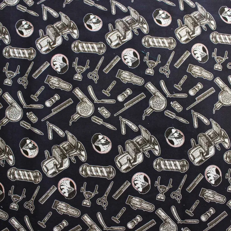 Cotone fantasia Barber shop | IL TESSUTAIO