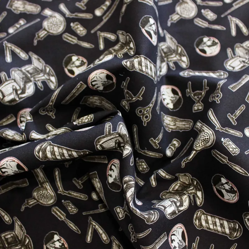 Cotone fantasia Barber shop | IL TESSUTAIO