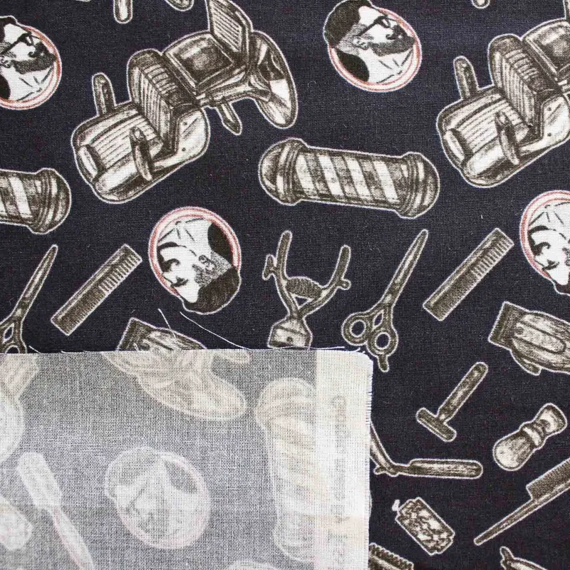 Cotone fantasia Barber shop | IL TESSUTAIO