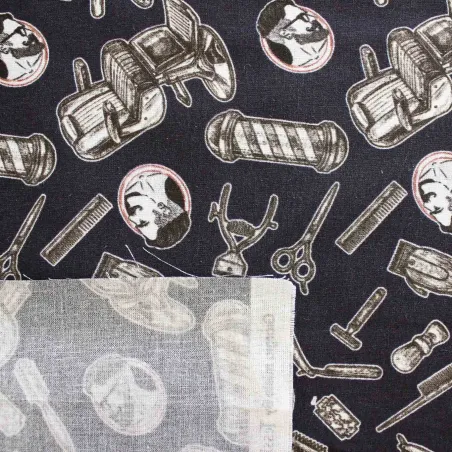 Cotone fantasia Barber shop | IL TESSUTAIO