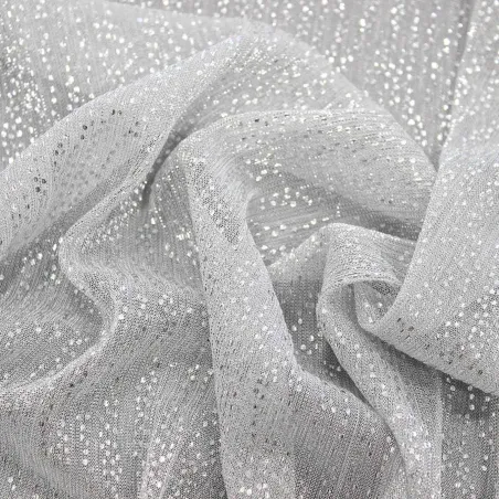 Tulle Glitterato Argento | IL TESSUTAIO