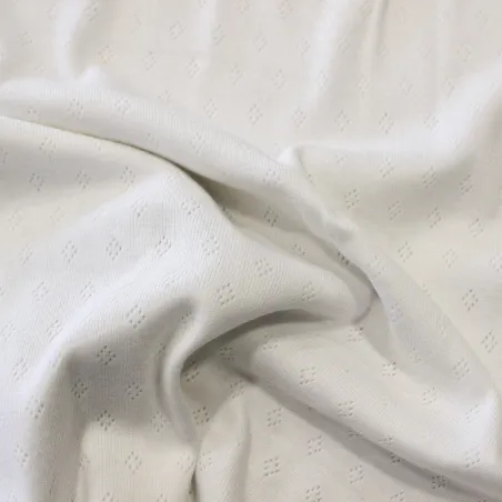 Jersey di Cotone con Rombi Bianco | OEKO-TEX