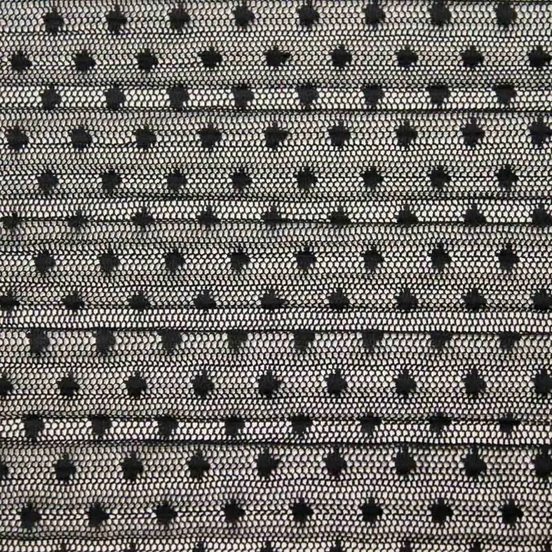 Tulle plissettato con pois nero | IL TESSUTAIO