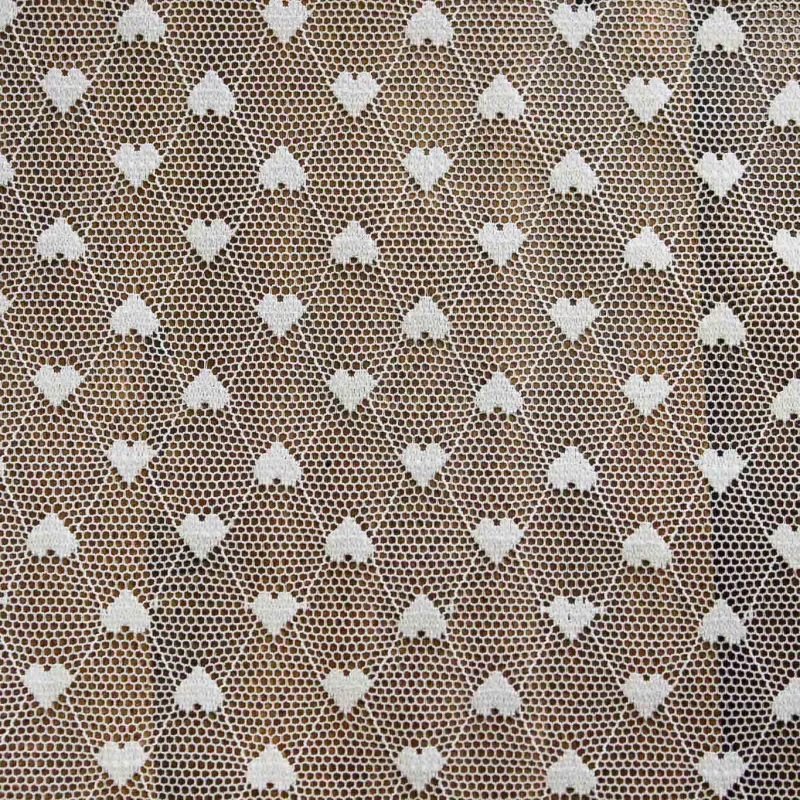 Tessuto Tulle Cuori Bianco | IL TESSUTAIO