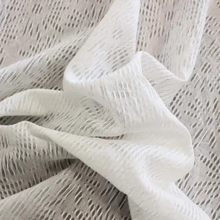 Jacquard Fiori Bianco | IL TESSUTAIO