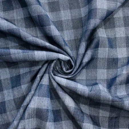 Tessuto Chambray Jeans Quadri | IL TESSUTAIO
