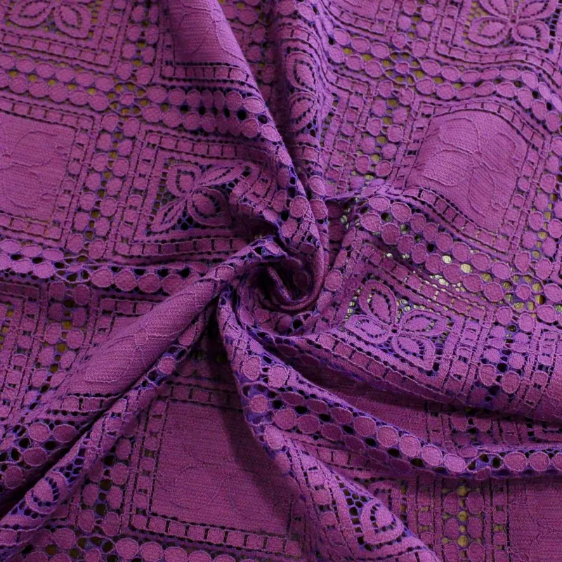 Pizzo san gallo di cotone - Viola | IL TESSUTAIO