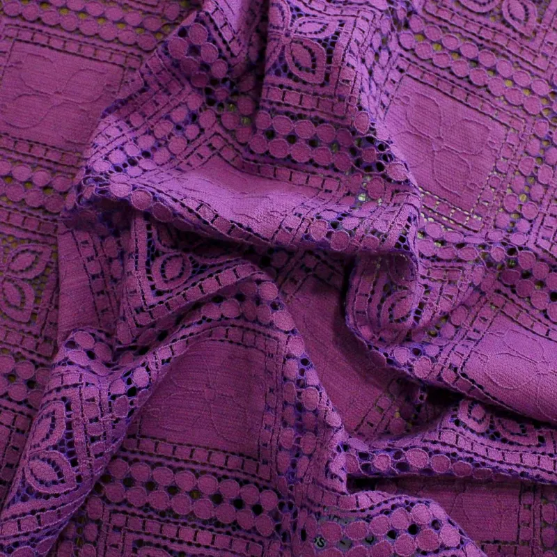 Pizzo san gallo di cotone - Viola | IL TESSUTAIO