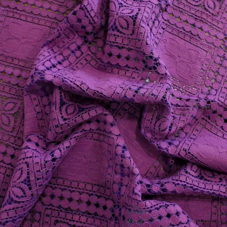 Pizzo san gallo di cotone - Viola | IL TESSUTAIO