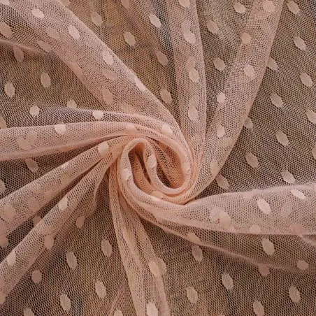 Tulle elasticizzato con Pois Rosa | IL TESSUTAIO