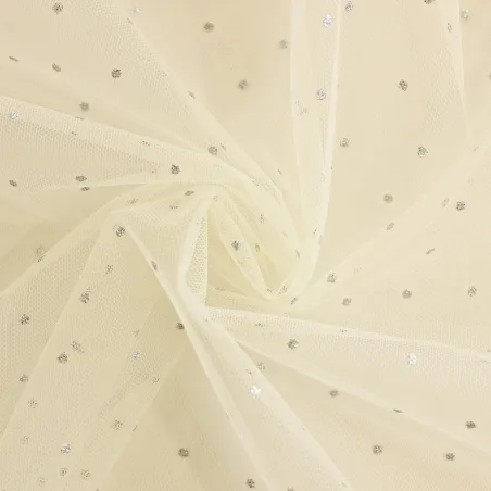 Tulle elasticizzato Pois Glitter | IL TESSUTAIO