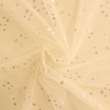 Tulle elasticizzato Stelle Glitter | IL TESSUTAIO