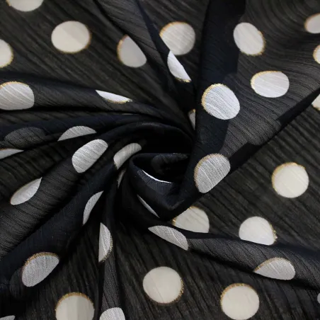 Tessuto Georgette Fiammata Pois | IL TESSUTAIO