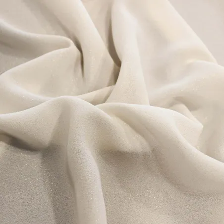 Tessuto Georgette Glitter Panna Oro | TESSUTI CERIMONIA