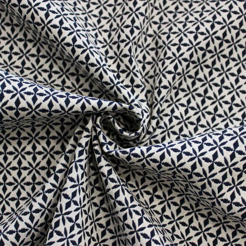 Tessuto Tubico Panna Blu | IL TESSUTO