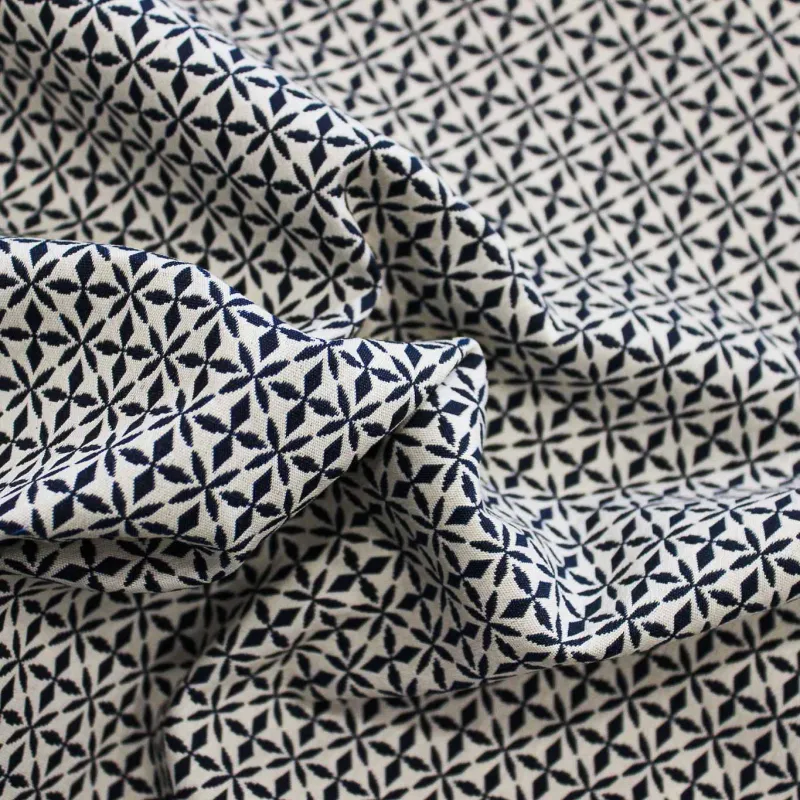 Tessuto Tubico Panna Blu | IL TESSUTO