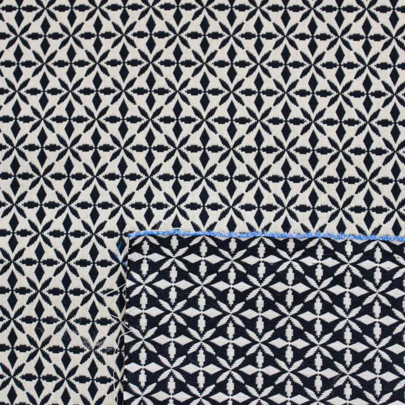 Tessuto Tubico Panna Blu | IL TESSUTO