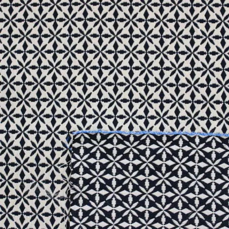 Tessuto Tubico Panna Blu | IL TESSUTO