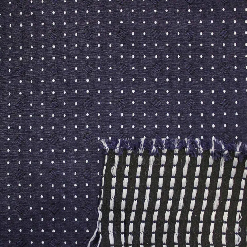 Tessuto Tubico Bianco e Blu | IL TESSUTO