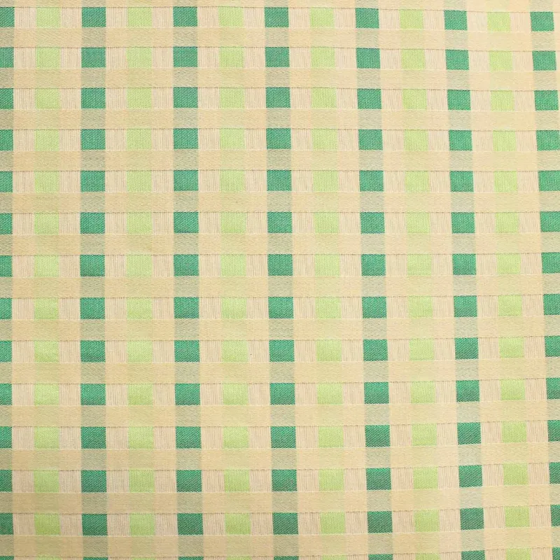 Jacquard Quadri Panna Verde | IL TESSUTAIO