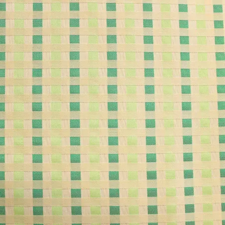 Jacquard Quadri Panna Verde | IL TESSUTAIO