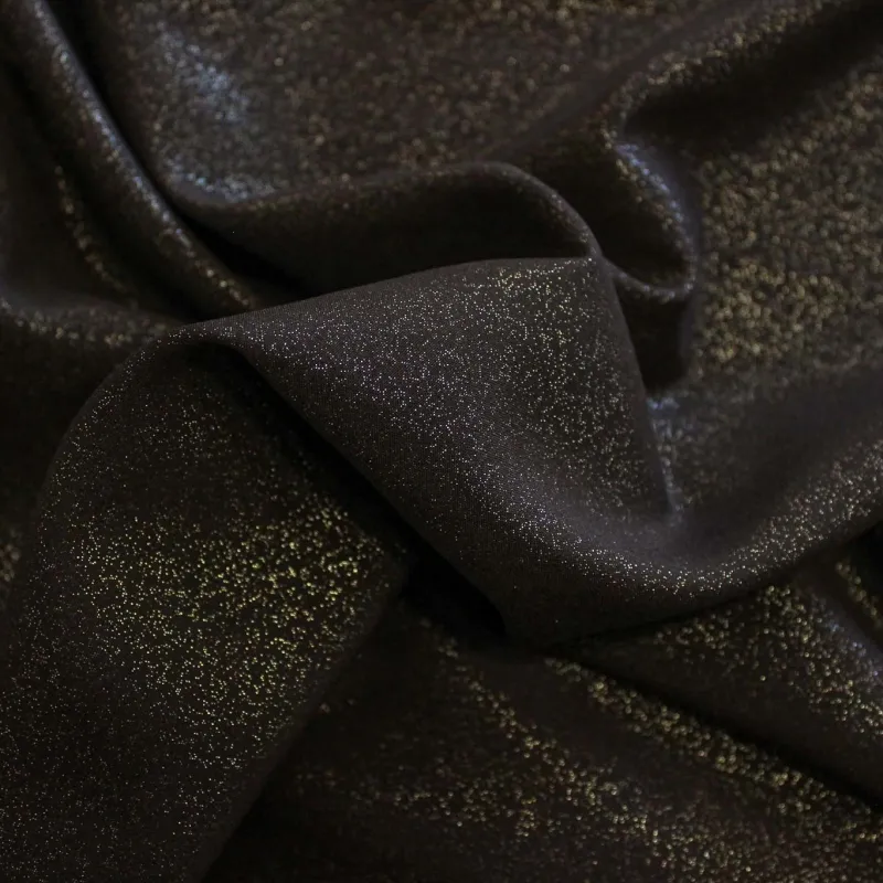 Tessuto Viscosa Glitter Nero Oro | IL TESSUTAIO
