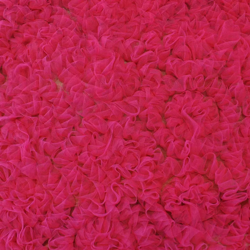 Tessuto Tulle Fiori 3D Fucsia | IL TESSUTAIO