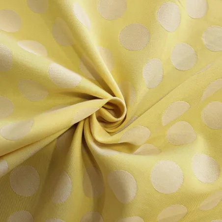 Jacquard Pois Giallo Panna | IL TESSUTAIO