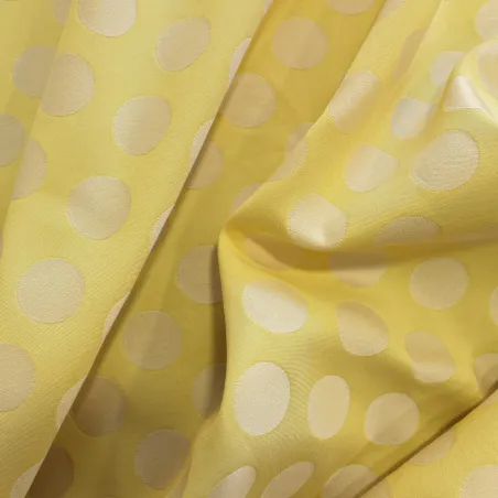Jacquard Pois Giallo Panna | IL TESSUTAIO