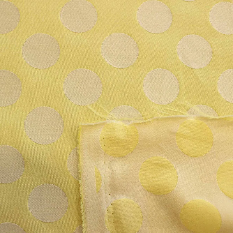 Jacquard Pois Giallo Panna | IL TESSUTAIO
