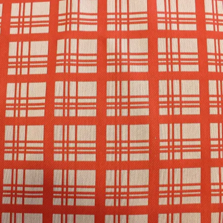 Jacquard Quadri Rosso Bianco | IL TESSUTAIO