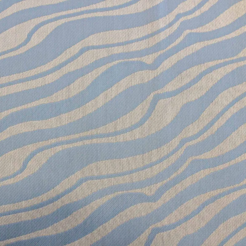 Jacquard Zebrato Celeste Bianco | IL TESSUTAIO