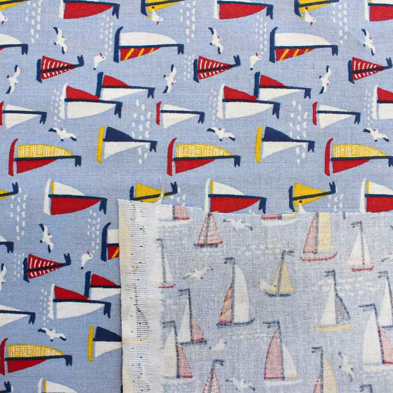 Tessuto di cotone fantasia Barche a vela | TESSUTI PER BAMBINI