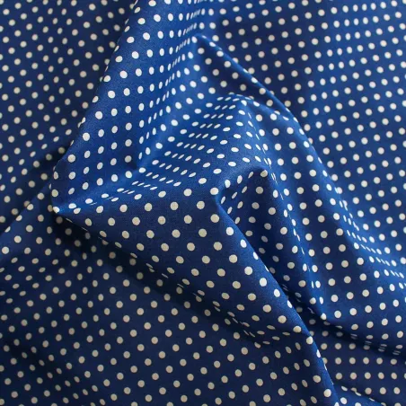 Tessuto di cotone fantasia Pois Blu Bianco | TESSUTI PER BAMBINI