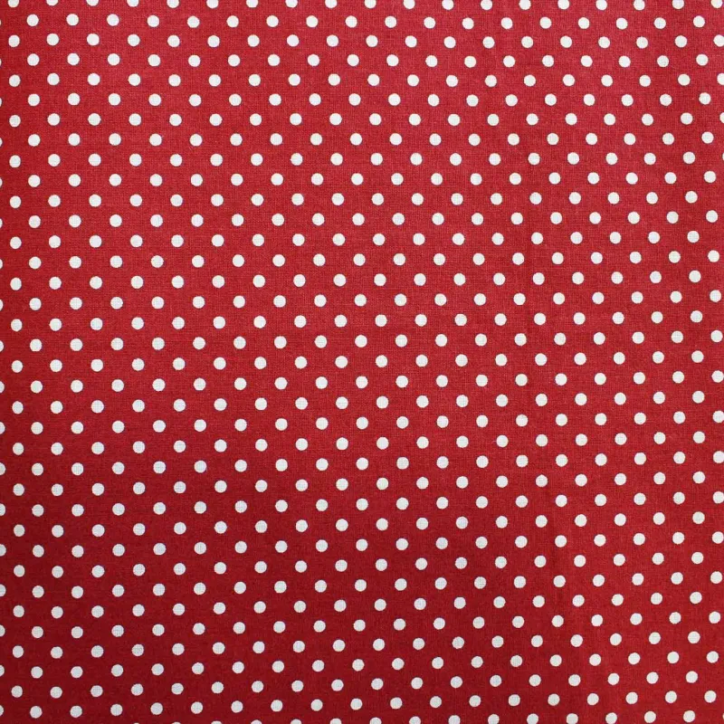 Tessuto di cotone fantasia Pois Rosso Bianco | TESSUTI PER BAMBINI