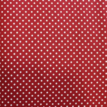 Tessuto di cotone fantasia Pois Rosso Bianco | TESSUTI PER BAMBINI