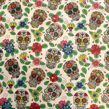 Tessuto di cotone fantasia teschi messicani | TESSUTI PER BAMBINI