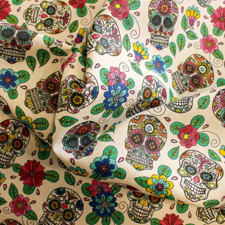 Tessuto di cotone fantasia teschi messicani | TESSUTI PER BAMBINI