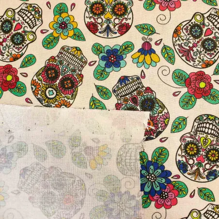 Tessuto di cotone fantasia teschi messicani | TESSUTI PER BAMBINI