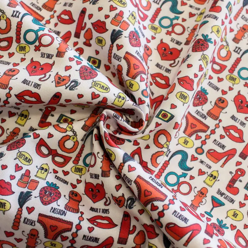 Tessuto di cotone fantasia sex boys | IL TESSUTAIO