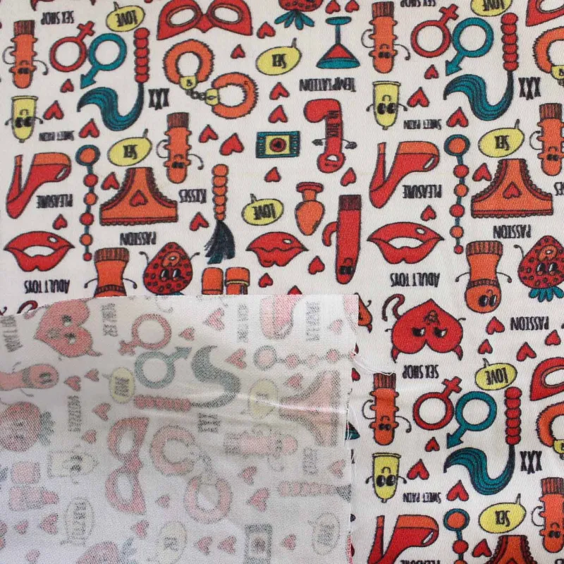 Tessuto di cotone fantasia sex boys | IL TESSUTAIO