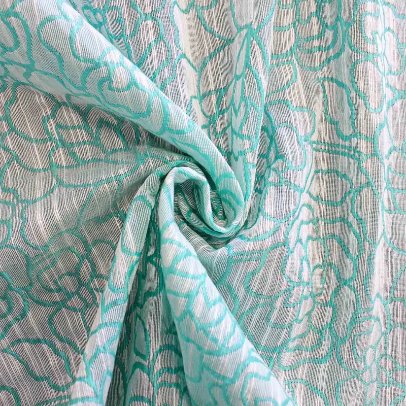 Jacquard Fiori Bianco Tiffany | IL TESSUTAIO