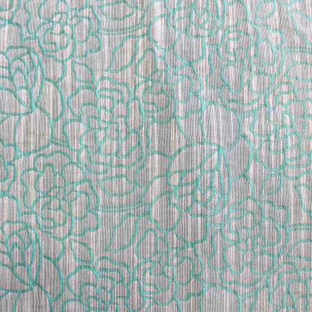 Jacquard Fiori Bianco Tiffany | IL TESSUTAIO