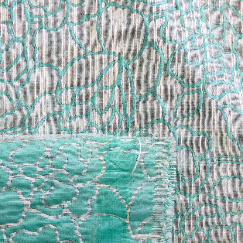 Jacquard Fiori Bianco Tiffany | IL TESSUTAIO