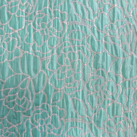 Jacquard Fiori Bianco Tiffany | IL TESSUTAIO
