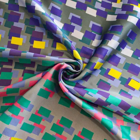 Raso fantasia geometrica Multicolor | TESSUTI CERIMONIA