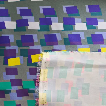 Raso fantasia geometrica Multicolor | TESSUTI CERIMONIA