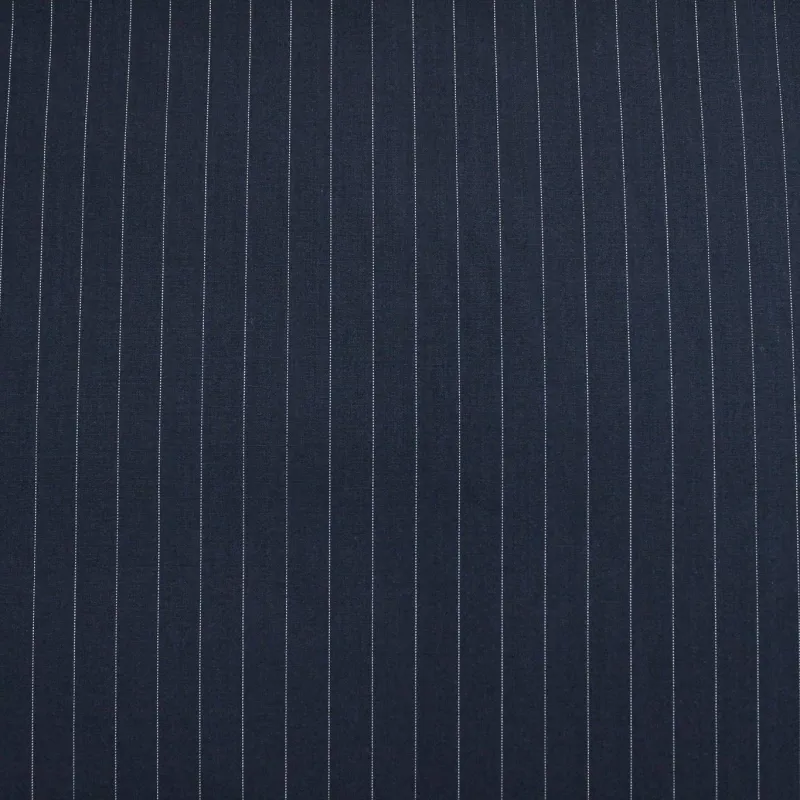 Fresco di Lana Gessato Blu e Bianco | TESSUTI UOMO