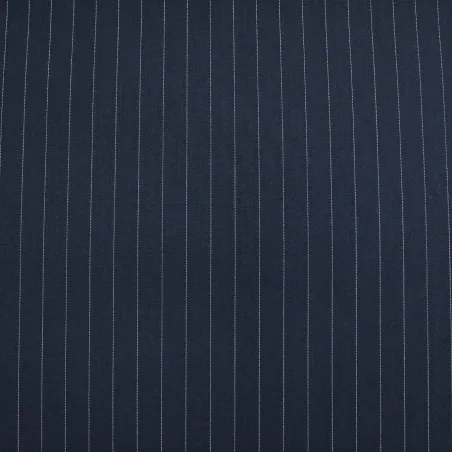 Fresco di Lana Gessato Blu e Bianco | TESSUTI UOMO